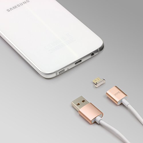 Original Urcover® Tech Magnetisches USB Ladekabel Micro USB Snap Champagner Gold [ FAST CHARGING ] mit LED Statusanzeige für Android Smartphones und Tablets - 2