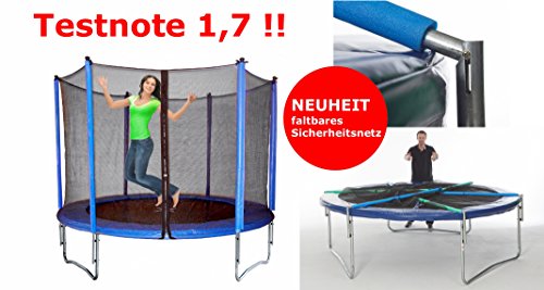 Trampolin, 120 kg Tragkraft, Ø 305 cm mit KLAPPBAREM Sicherheitsnetz, TÜV/GS, CE, Family, Gartentrampolin, Kindertrampolin, rcee, Izzy Sport - 4