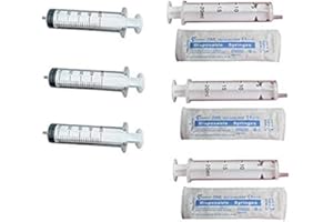 PintoMed Seringue Sans Aiguille, à usage unique, Stérile - (3 x 50ml - 3 Pièces) + (3 x 20ml - 2 Pièces) - Luer Slip - Pack de 6 unités