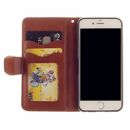 iPhone 7 Hülle, iPhone 7 Schutzhülle, MUTOUREN für iPhone 7 4.7 Zoll Handyhülle Brieftasche Gürtelhändytasche Bookstyle Wallet Flip Case Lederhülle mit Standfunktion Kartenfach Magnetic lock Ultra dünn Wallet Case Geprägtes Muster Henna Indische Sonne Mandala Rraun + Stylus Pen - 5