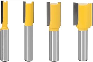 WSOOX 4Pcs 8mm Fresa Diritta A Flauto 6 Mm / 10 Mm / 12 Mm / 16 Mm Doppio Flauto Punta Dritta Fresa nel Carburo di Tungsteno di Lavorazione Del Legno