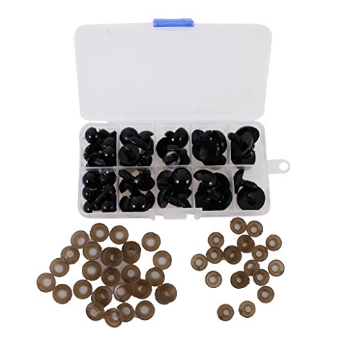 MagiDeal Kunststoff Sicherheit Augen Mit Unterlegscheiben, Für Puppen Diy Machen, Gemischte Farbe – 12-20mm 52 Stück - 6