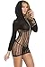 Produktbild Neue Damen Schwarz mit Kapuze Crochet Baby Doll Dessous Chemise Nachtwäsche Größe M UK 8–12 EU 36–40