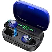 Wireless Headphones,Bluetooth 5.0 Earbuds,Deep Bass Hi-Fi Stereo Sound in-Ear Bluetooth Earphones with Mic,Noise Cancelling,LCD Digital Display Charging Case, for Samsung/iPhone/all Bluetooth Devices
