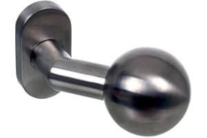 NAJDER Edelstahl Türknopf, Einzeln, Runder Türknopf mit Schwung, Beweglicher Türgriff, Kugelknauf auf Ovalrosette, Rund Edelstahl Türknauf mit einem Satz Befestigungsschrauben (AISI 304)