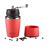 Alta calidad: la amoladora de fresado a mano tipo cerámica garantiza un rendimiento consistente y duradero, libre de óxido y sin olor metálico. El acero inoxidable ecológico y permanente es fácil de limpiar, mantener y preparar café. La almohadilla de silicona está adherida a la parte inferior de la taza para evitar el deslizamiento.