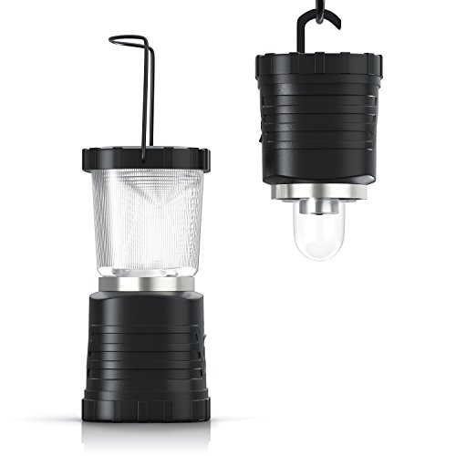 Brandson – 13W Outdoor LED Camping Laterne | LED Camping-Leuchte | Camping Lantern | 2 verschiedene Helligkeitsstufen | 3 Lichtmodi (Ein/Aus/Blinken) | 200 Lumen | | Energieeffizienzklasse A | Tragegriff | transportabel | batteriebetrieben | wasserabweisend | stoß- und vibrationsfest | schwarz - 4