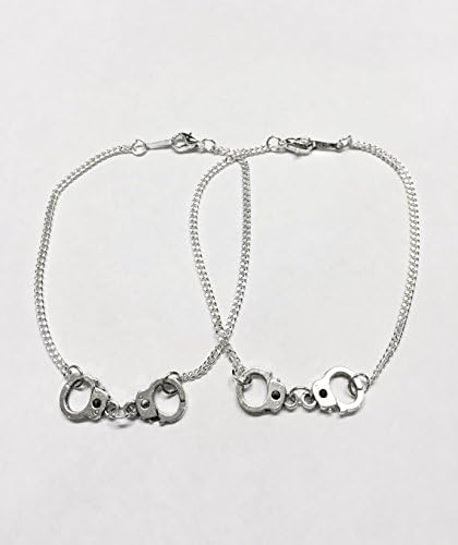 Best Friend Bracelet Partners in Crime Bracelet with handcuff charms - 2 Friendship Bracelets - Best friend bracelet - BFF gift - Christmas