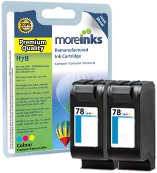 2 Moreinks Compatible Tri-Colour Printer Ink Cartridges to replace HP 78 - High Capacity