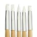 5 Pcs DIY Silicone Head Wooden Handle Nail Art Carving Painting Design Gel Brush Pen Nail Art Salon Tool Set
