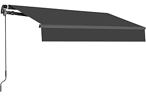 HOMEDEMO Gelenkarmmarkise Markise mit Handkurbel, 300x250cm, Anthrazit, Sonnenmarkise Terrassenmarkise Winkel Einstellung(5-60°), Balkon Markisen mit Wasserdichter Beschichtung inkl. Wandhalterung