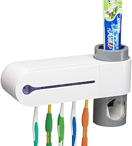 Freelink Sanitizing Toothbrush Holder - UV Sterilizer and Toothpaste Dispenser Kids Hands Free Squeezer