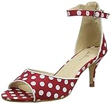 Vintage 50er-Jahre-Stil Joe Browns Damen Summer Jive Shoes Peeptoe Pumps, Rot (Red A), 38 EU