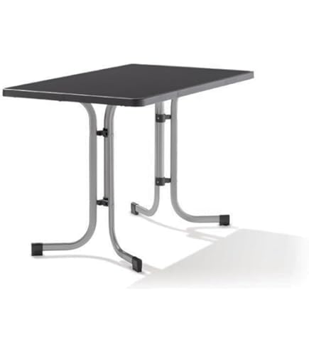Sieger 209/W Boulevard-klaptafel met mecalit-Pro-plaat 86 cm, stalen buisframe wit, tafelblad marmerdecor wit