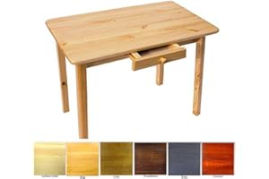 ‎MAGNETIC MOBEL Esstisch mit Schublade Küchentisch Tisch Massiv Kiefer Speisetisch in versch. Größen (70x110, Kiefer Lackiert)