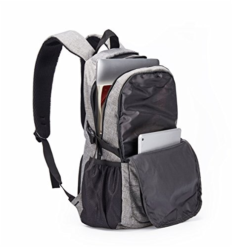 Maod Leinwand Freizeit Schulrucksack Jungen Rucksack schule daypack
Laptoprucks cke 15 Zoll Schultasche laptop backpack Grau