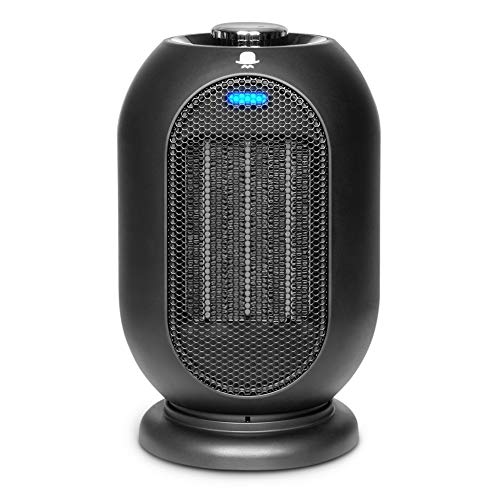 JFUNE Mini Calefactor Eléctrico Cerámico 1200W Termoventiladores Calentador de Cerámica eléctrico Calentador de Escritorio Oscilación automática y 2 ajustes de Calor