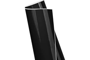 Prime Vinyl vinyle adhésif Noir brillant - 30 cm x 183 cm - Rouleau de vinyle Noir brillant - Vinilo adhesivo permanent - ouleau de vinyle pour Cricut et Autres découpeurs de bricolage