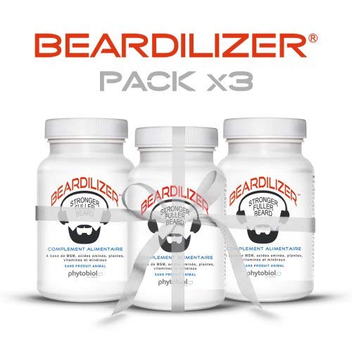 Beardilizer® - 1er Accélérateur de Pousse de Barbe (Pack x3) - 270 Capsules