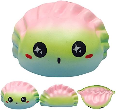 Stress Reliever Toys, TUDUZ Newest Funny Creative Kawaii color Dumplings Squishy Slow Rising Cartoon Doll Cream Scented Toys (B)
