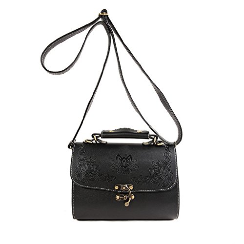 Retro exquisito relieve bolso del hombro de Dama de Mensajero de cuero