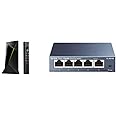 Nvidia Shield TV Pro & TP-Link SG105 Switch Ethernet Gigabit 5 Ports RJ45 Metallique 10/100/1000 Mbps, IGMP Snooping, Switch 