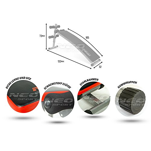 Sit-Up Bank Neo-Sport NS-09 FITNESSGERÄT RÜCKENTRAINER BAUCHTRAINER SITUP - 8