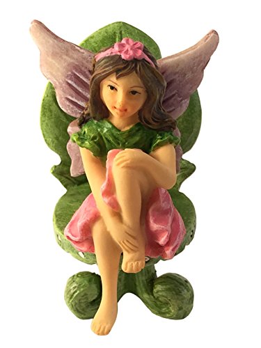 Emma, die sitzende Gartenfee – eine Outdoor / Indoor Miniatur-Fee-Statue für Ihre Feengarten – Fairy Garden - 4