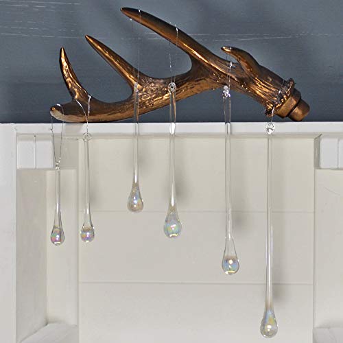 Prezents.com Christmas Decorations, Smooth Crystal AB Vetro colorato a Forma di ghiacciolo Decorazioni X6