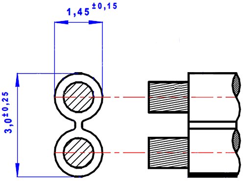 2er Set Fahrradkabel Lichtkabel Doppelkabel, 2×0,40mm², 2200mm und 600mm - 2