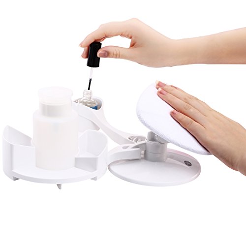 MAKARTT® Mani Pedi Nail Station Manicure Pedicure Set Nail Art Base Nail Polish Holder Stand with Accessory Holder and Multi-angle Rest