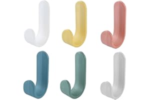 LONSVTTU 6 Perchas adhesivas Ganchos Adhesivos,Ganchos Radiador Toallero de Plástico,para pared Colgadores de pared adhesivos Colgador toalla baño, cuadros, trapos de cocina, llaves