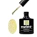 E28 Golden Glitter Gel Polish |Crystal-G, Clear Base with Shimmery Gold Fine Glitter - Professional Salon & Home Use - 8ml - 14 Day High Gloss Wear - No Nicks Chips or Smudges - EU Approved - Designed in UK - Requires drying under UV or LED lamp - Money Back Guarantee