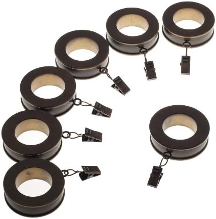 Levolor 5456579 Decorative Fluted Ring for Rods up to 1-Inch Diameter, Brushed Sienna, 7-Pack