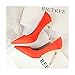 Produktbild 2019 Women Pumps Shoes Pointed Toe Office Women's Shoes Fashion Solid Flock High Heels Shoes for Women 9219-20 Orange 10.5