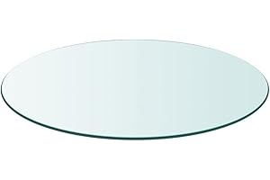 Festnight Tablero de Mesa de Cristal Templado Redondo - Color de Transparente Material de Vidrio, 300 mm