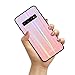Produktbild Hülle für Samsung Galaxy S10, Handyhülle Galaxy S10 Plus Glashülle Hybrid Silikon TPU mit Gradient 9H Gehärtetes Glas hülle Case Cover Tasche Schale für Samsung Galaxy S10 Lite (Pink, Galaxy S10 Lite)