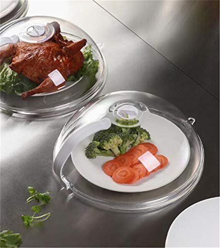 examen Lot de 2 pièces Plat isolant Coque réutilisable pour nourriture, Anti-sputtering micro-onde Housse 25,4 cm pour pique-nique/barbecue – Keep Out mouches, insectes, moustiques
