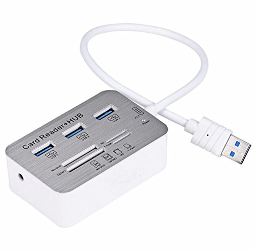 Eximtrade 7in1 Externen Kartenleser HUB SD MMC TF MS M2 Micro SD USB 3.0 Ports mit USB 3.0 Adapter Stecker for PC Computer Notebook Sony Samsung Lenovo Acer HP Dell Apple Macbook Air Pro - 2