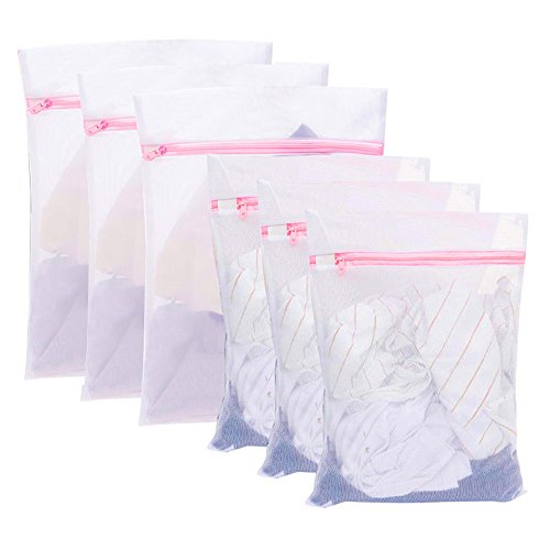 Preisvergleich Produktbild MPTECK @ 6x Reißverschluss Wäschetasche Wäschebeutel Wäschenetz Wäschesack Wiederverwendbare Netzbeutel für Waschmaschine Dessous, Baby Kleidung, Unterwäsche, Socken, Strumpfhosen, Babysachen