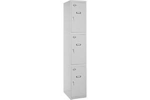 Simon Rack Taquillas Vestuario Metalicas, 3 Puerta, Incluye Llave, 1800x300x500 mm, Gris - Simonlocker
