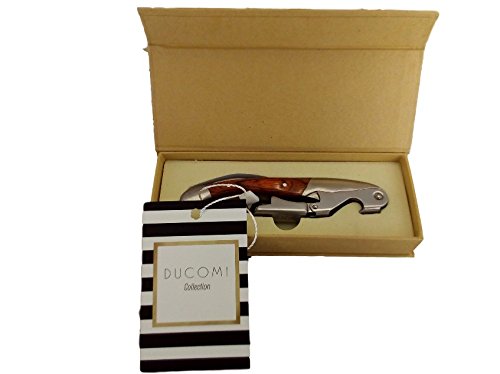 ducomi® Sommelier Korkenzieher Flaschenöffner für Wein aus Edelstahl (Garantie A Leben), Korkenzieher Kellnermesser Position Profi benutzerfreundlich für Wein und Bier Holz - 7