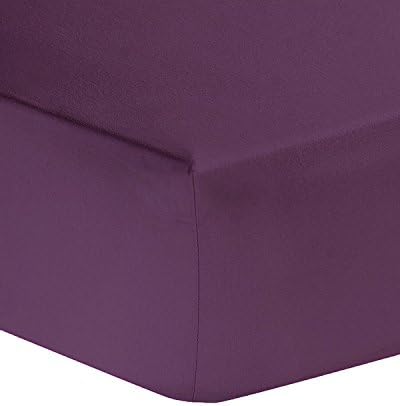 JUBILEEHOMEWARE T300 100% Egyptian Cotton Sateen Extra Deep Fitted 40cm Bed Sheets in Single Double King Super King Sizes (Plum, King)