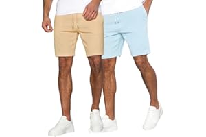 Threadbare Men's 2 Pack, Assorted Cotton Blend Micro Fleece Shorts Joggers Jogging Bottoms Lounge Pants