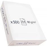 Pack of A4 80 g White Multipurpose Paper for Copier and Multifunction Printer, Pack of 500 Sheets White DIN A4 School and Off