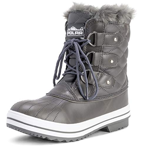 Mujer Acolchado Corto Pato Forrada De Piel Cordones Nieve Invierno Bota - GRL42 - AYC0024