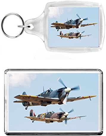 RAF SUPERMARINE SPITFIRE FIGHTER PLANE, WWII BATTLE OF BRITAIN Aircraft Keyring &amp; Fridge Magnet - FANTASTIC GIFT FOR AVIATION LOVERS