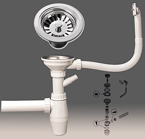 Sifon Ablaufgarnitur Spülenablauf Spülen Siebkorbventil Siphon Geruchsverschluss / ablauf spüle