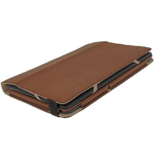 igadgitz ‚Portfolio‘ Braun PU Leder Tasche Schutzhülle Hülle Ledertasche Lederetui Etui Case für Asus Eee Pad Transformer & Keyboard Dock TF300 TF300T TF300TG & TF300TL 10.1″ Android Tablet - 7