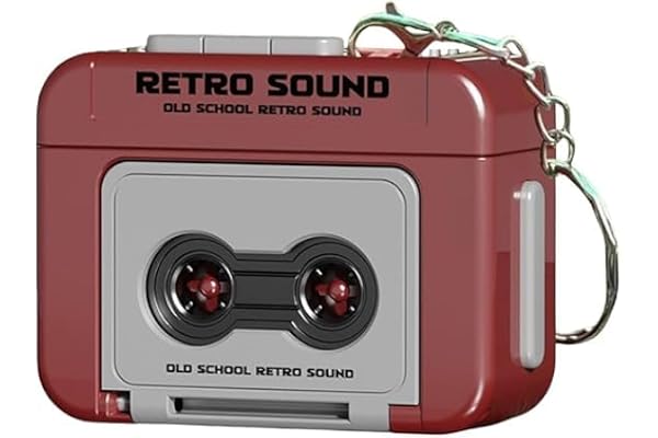 Mistazzo Mini Retro Cassette Tape Recorder Keychain, 15-Second Audio Recorder and Music Player, Vintage Style Keyring Gift for Bag Backpacks Purse